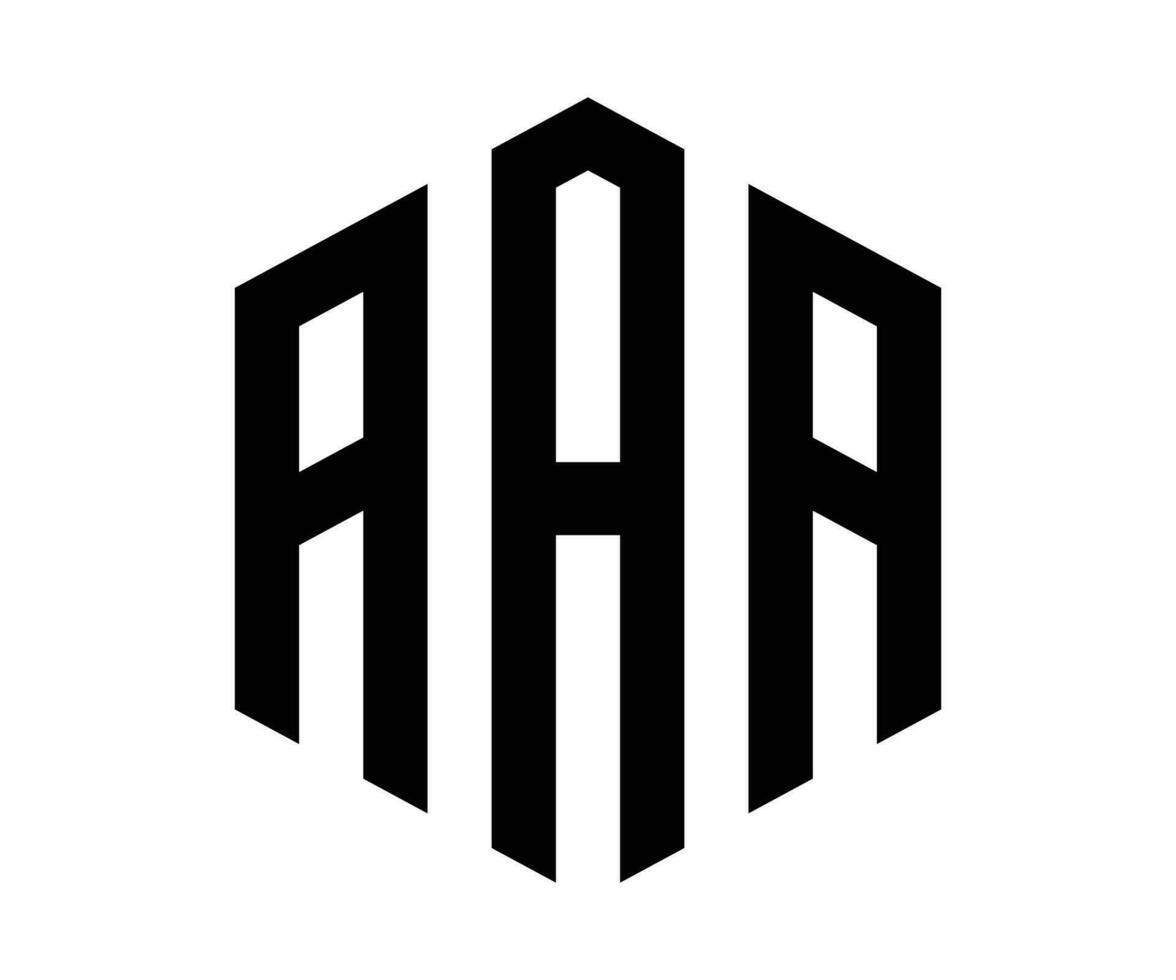 Polygon AAA letter logo design vector template