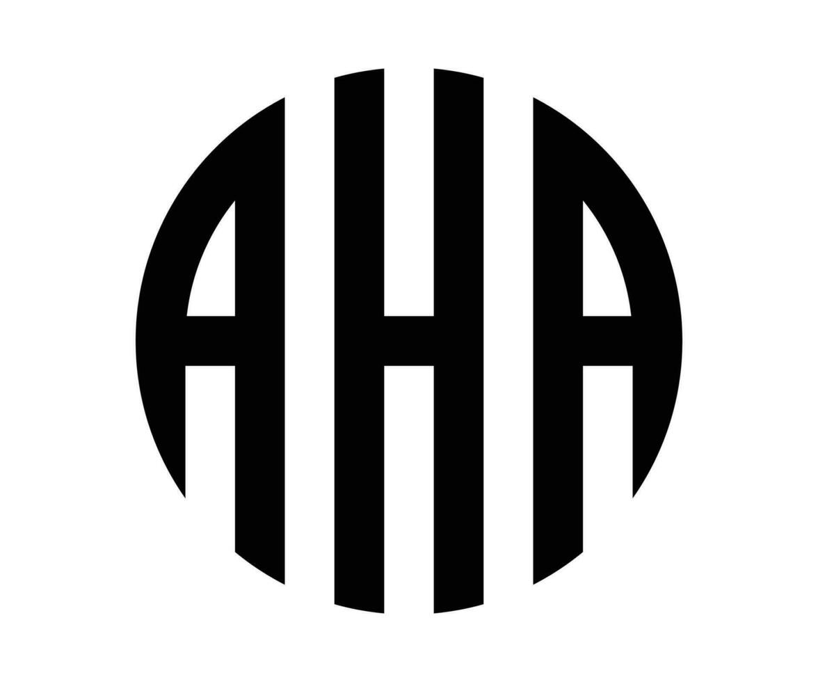 AHA letter logo design vector template
