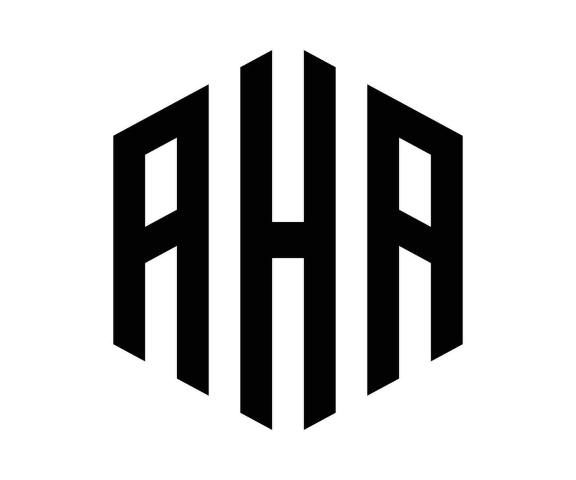 Polygon AHA letter logo design vector template