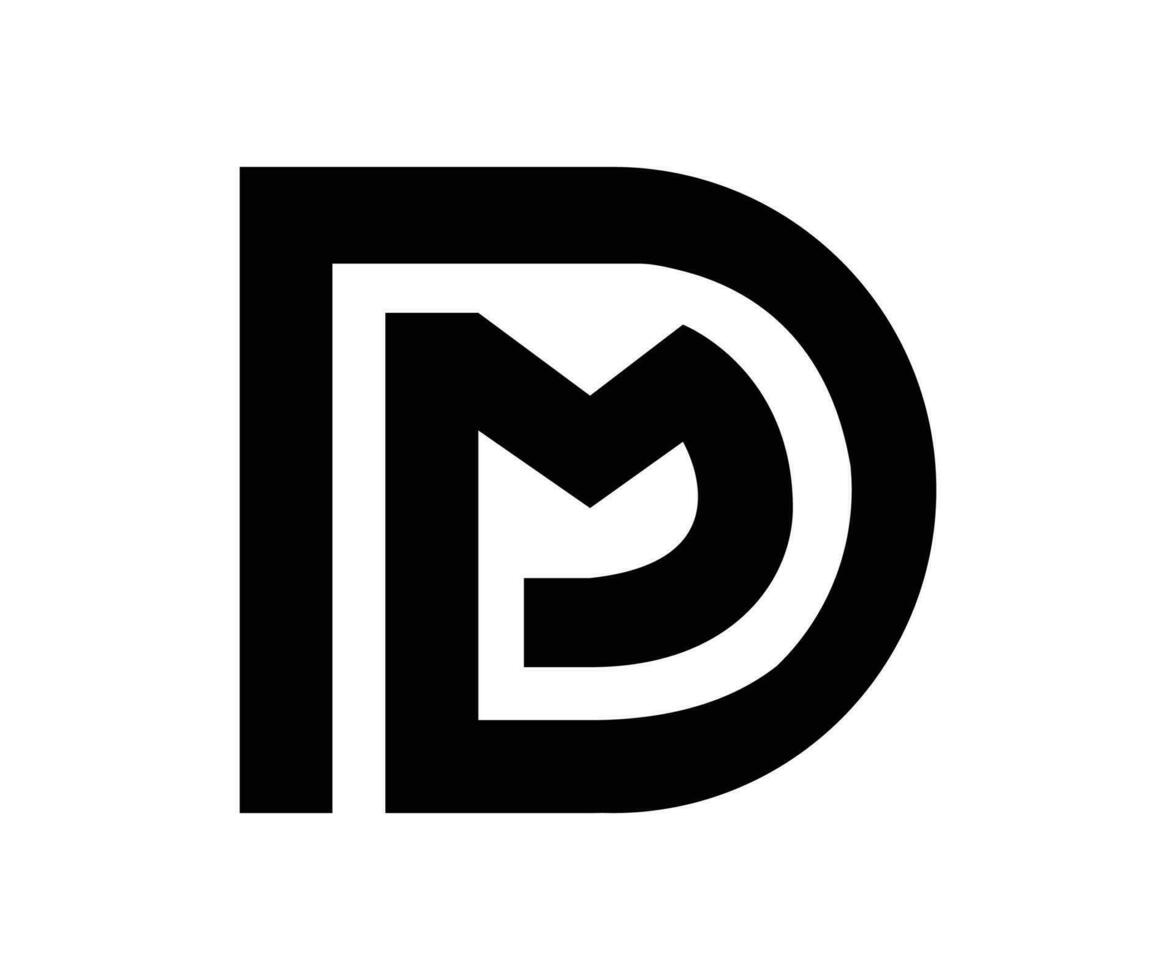 D M letter logo design vector logo template