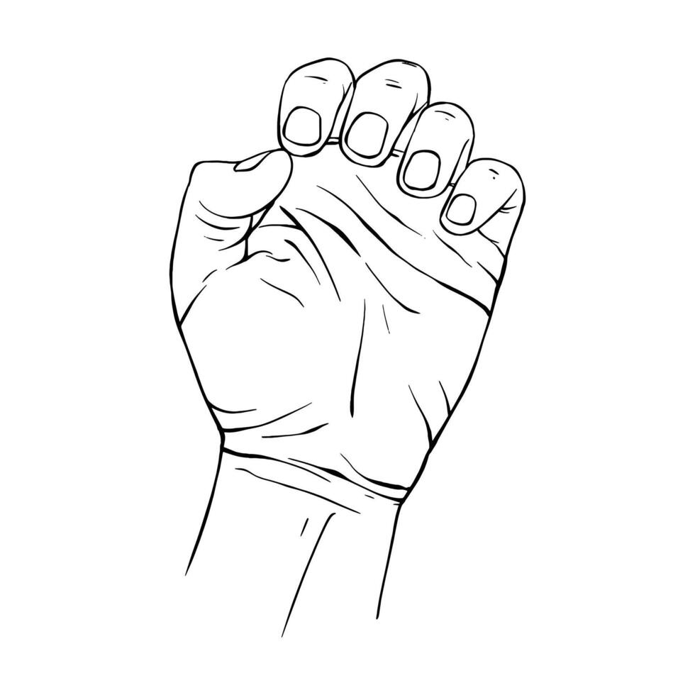 Hand drawn gesture sketch vector illustration line art