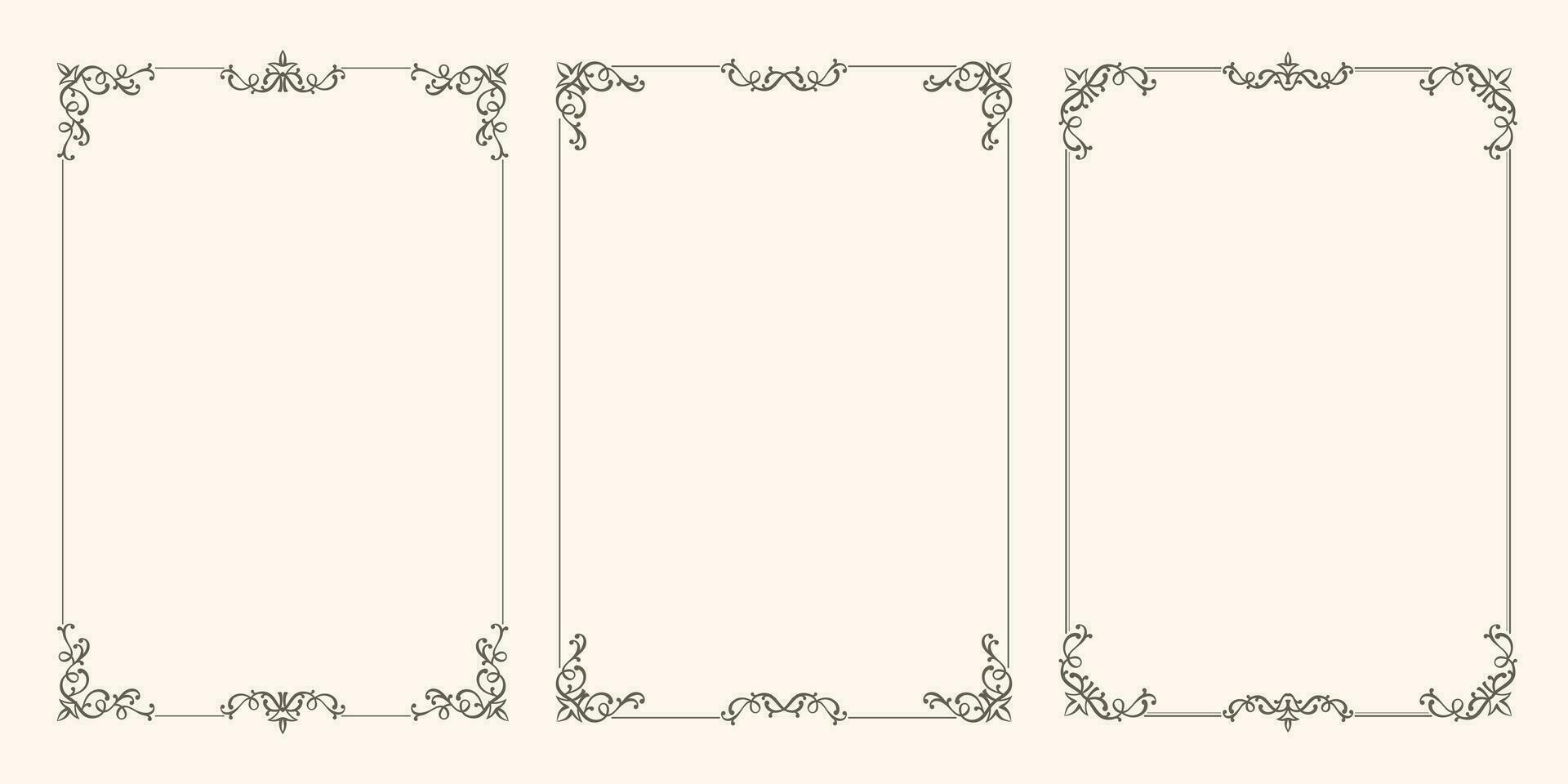Set of vector frames with beautiful corners
