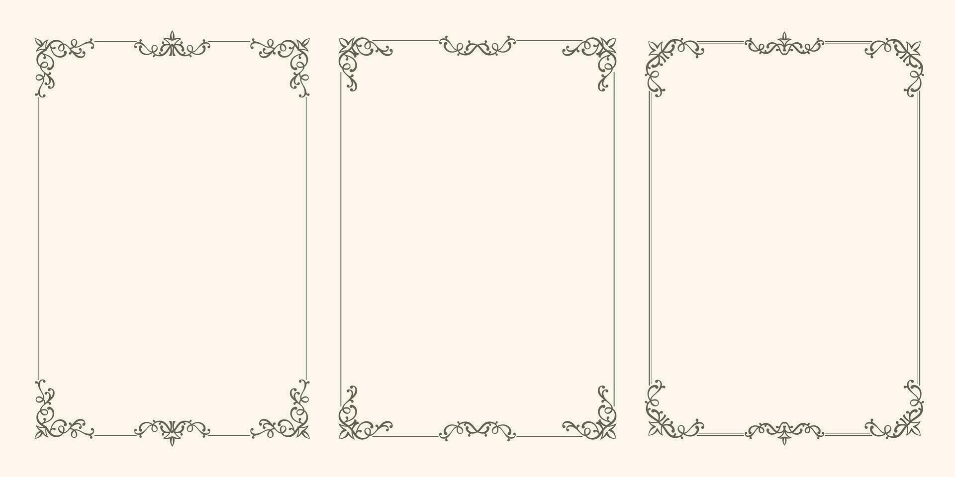 Set of vector frames with beautiful corners