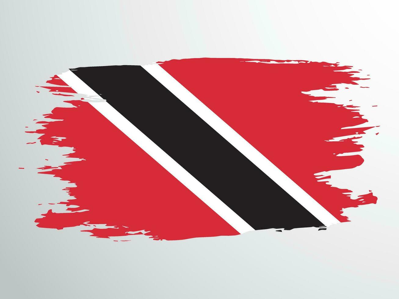 bandera de trinidad y tobago pintado con un cepillo vector