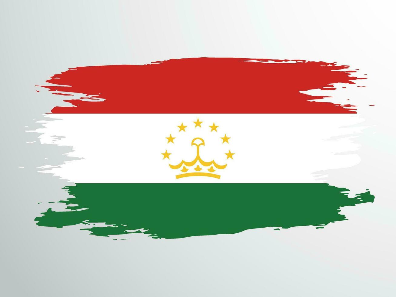 Tajikistan flag painted with a brush vector
