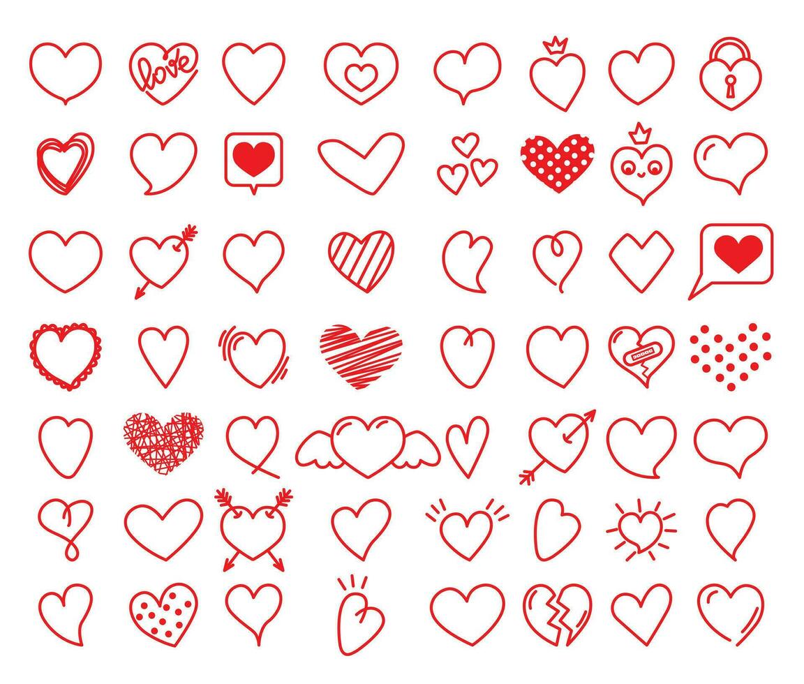 Big collection of hearts. vector