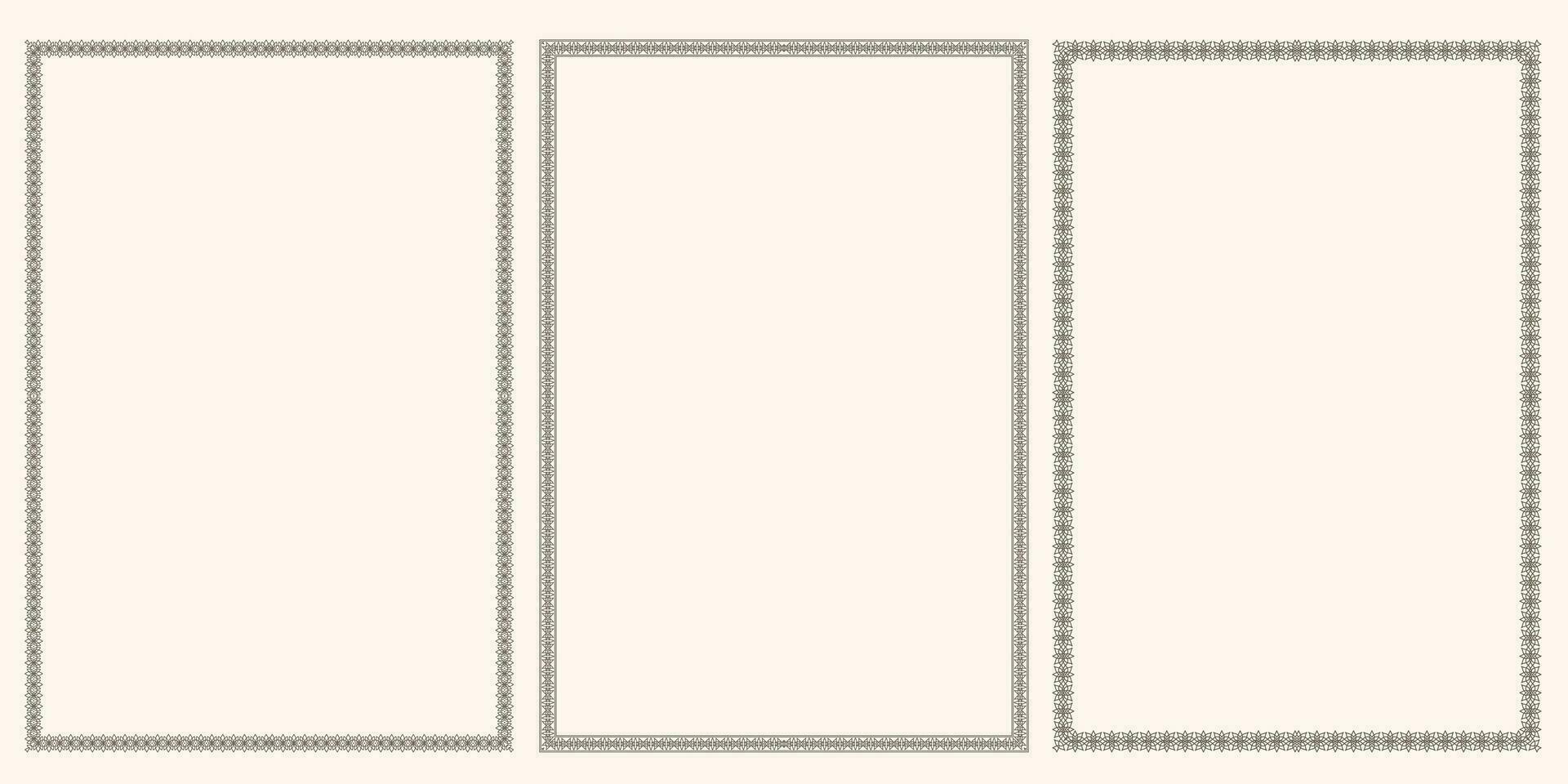 Set of vector vintage frames for documents