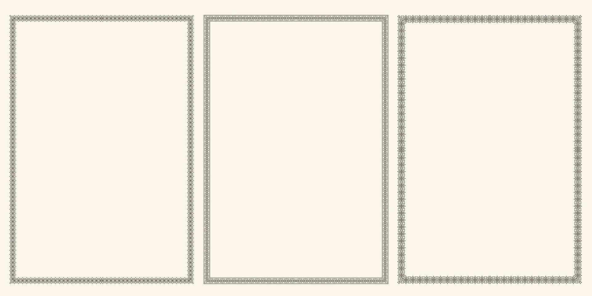 Set of vector vintage frames for documents