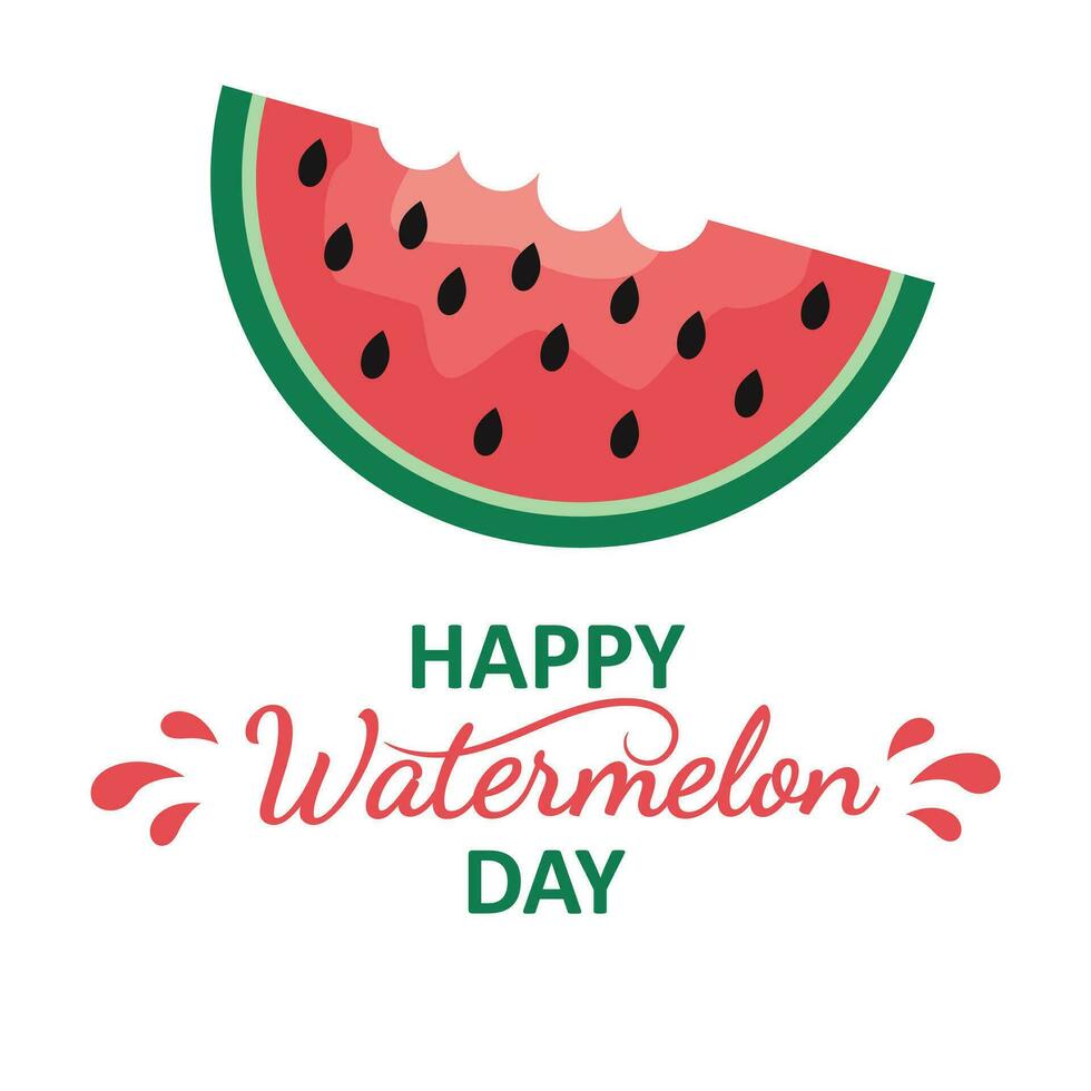 Happy Watermelon Day greeting card vector