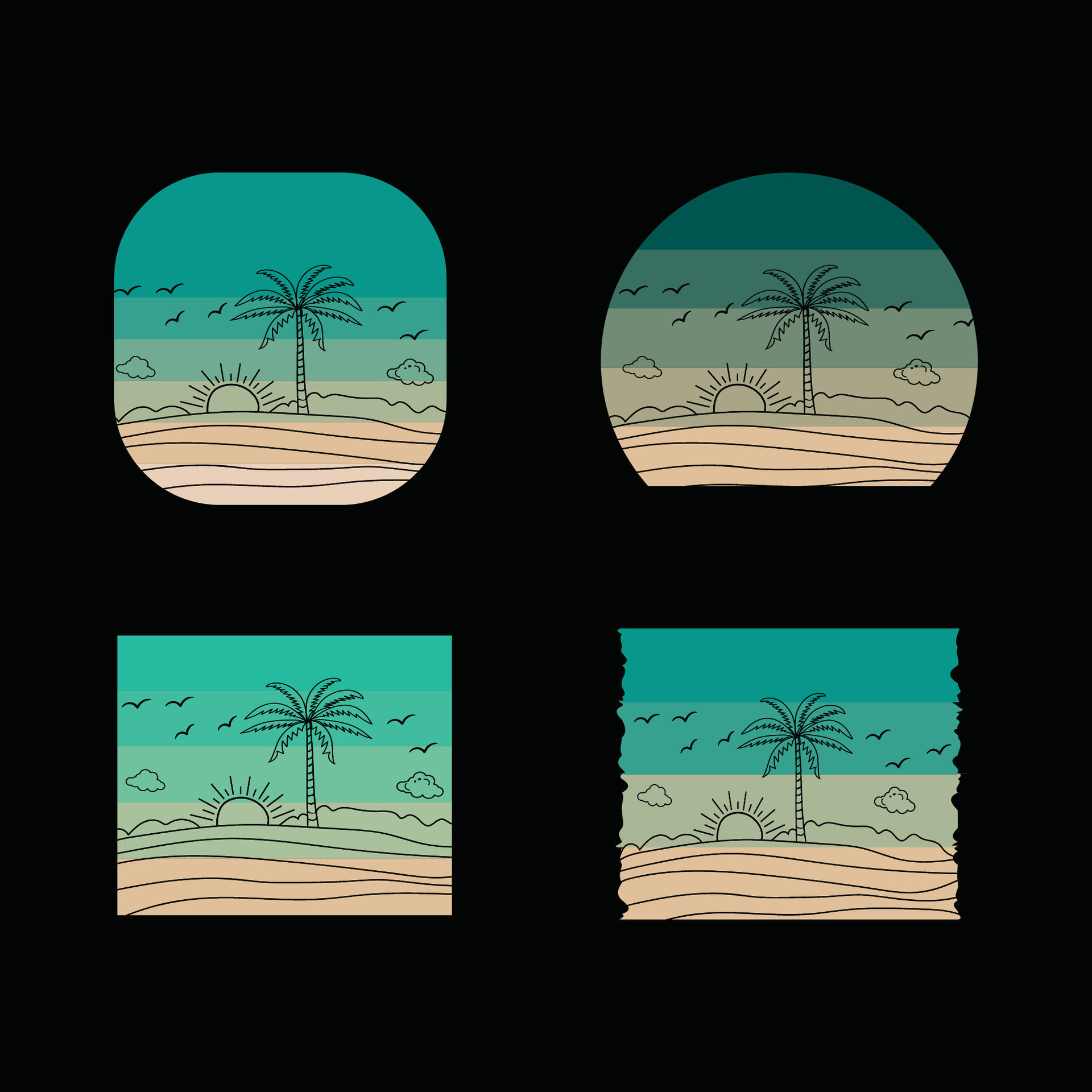 Retro sunset beach t-shirt design ready template graphics vector  illustration, 90s distressed vintage, summer vacation with palm trees  badges, 70s old colorful style, Sunrise sunshine wave canvas 25686295  Vector Art at Vecteezy