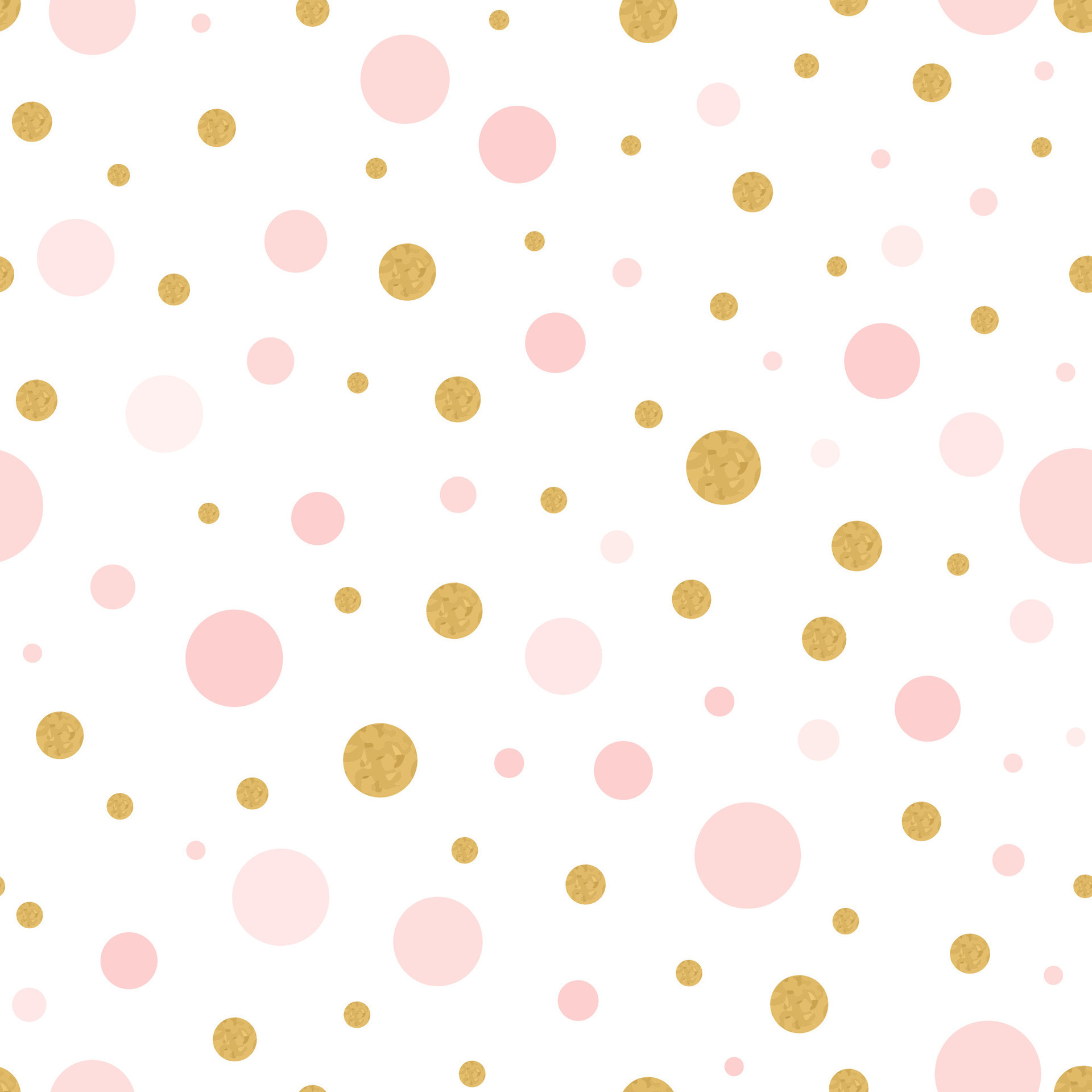 Light seamless pattern decorated golden and pink polka dot on white Vector  illustration for xmas wallpaper, wrap, fabric, textile, cloth or package  design Baby shower background or invitation template 25686437 Vector Art