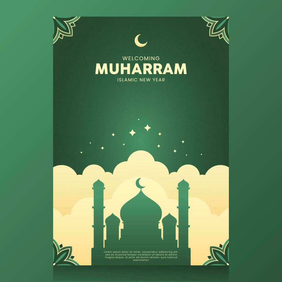 Islamic New Year Banner Background Graphic Resources vector