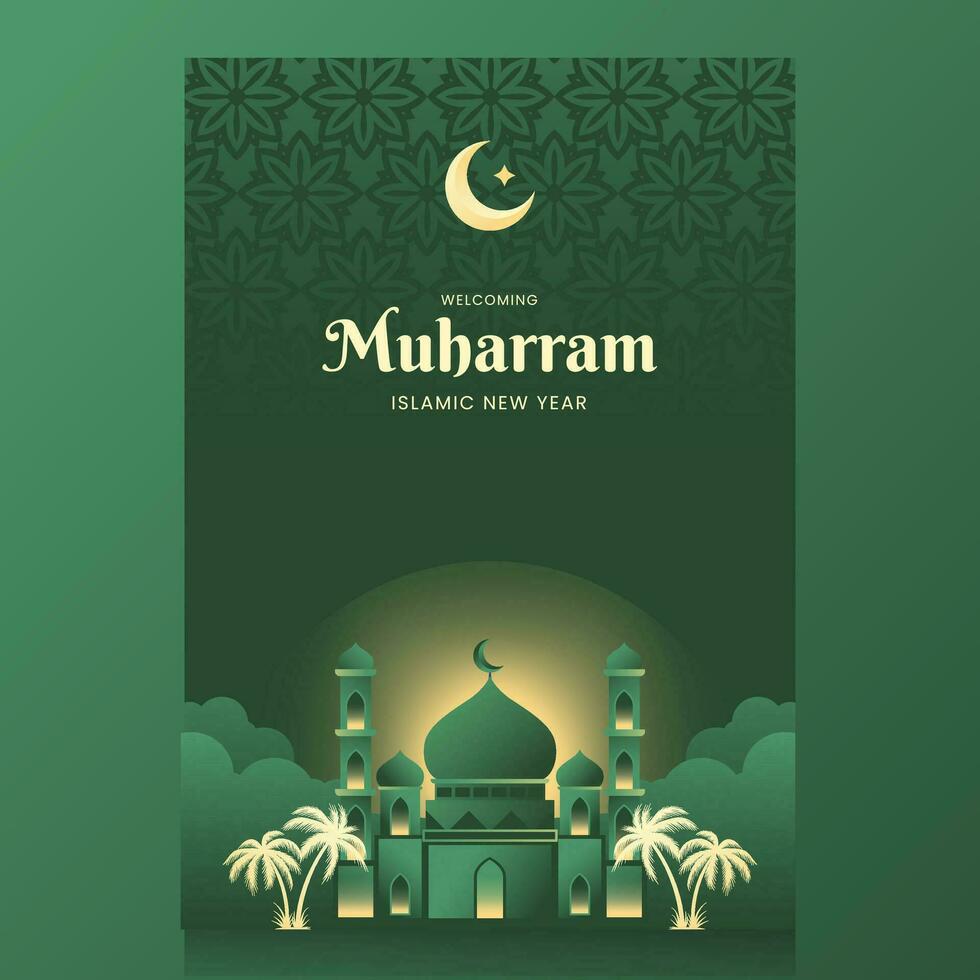 Islamic New Year Banner Background Graphic Resources vector