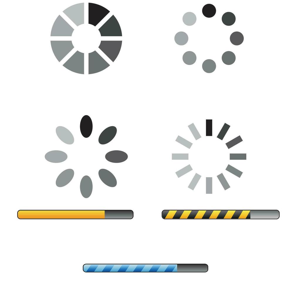 Set Of Loading Elements Vector Illustration