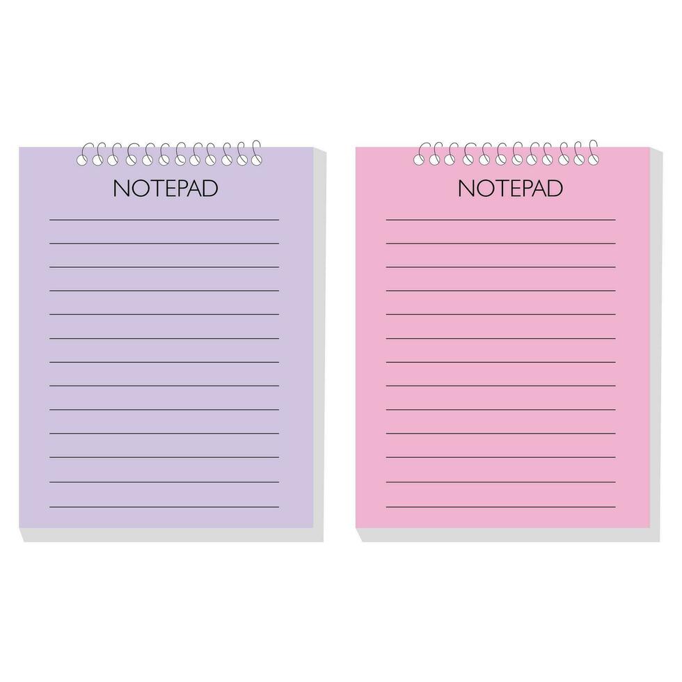 Notepad Set Free Vector