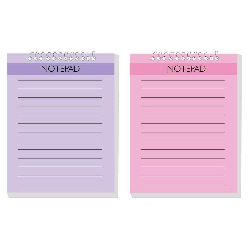 Notepad Set Free Vector