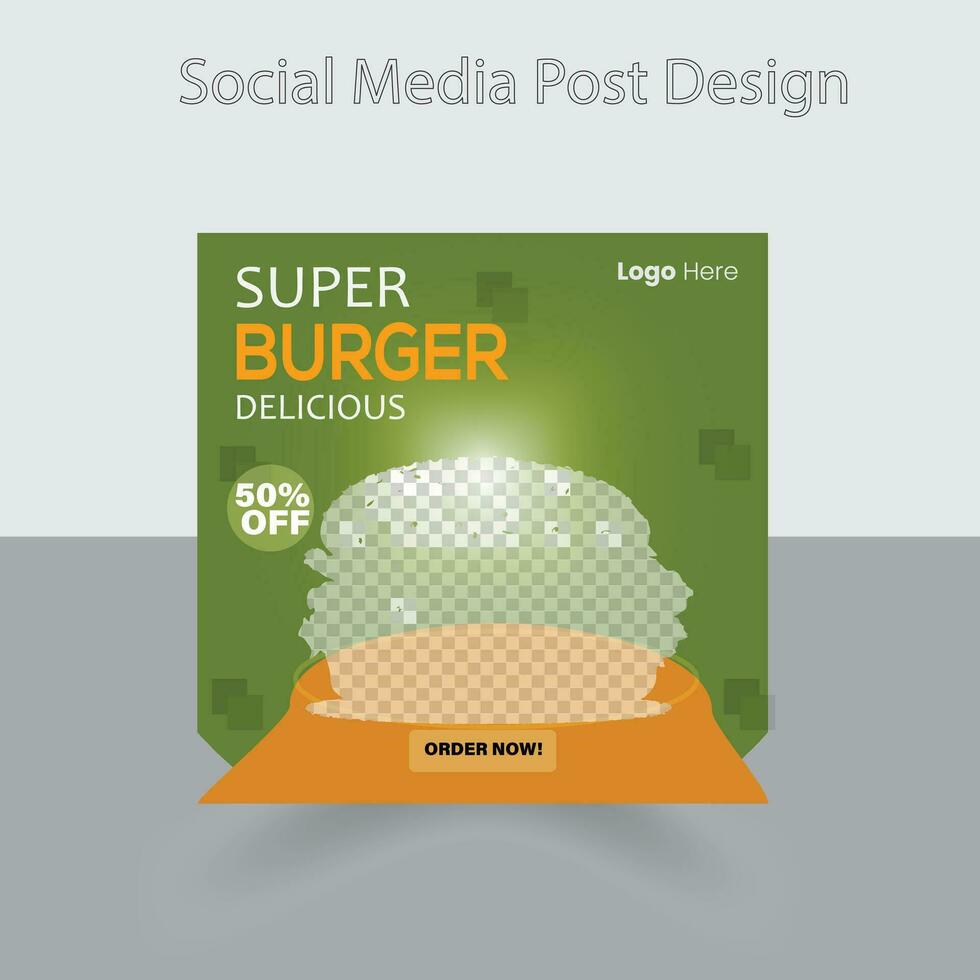 Fast food restaurant business marketing social media post or web banner template design with abstract background, logo and icon. Fresh pizza, burger, pasta vector