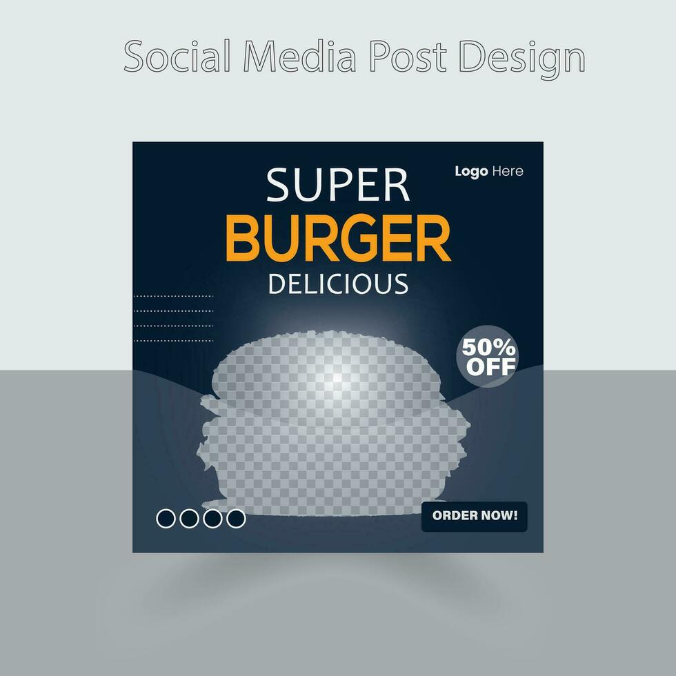 Fast food restaurant business marketing social media post or web banner template design with abstract background, logo and icon. Fresh pizza, burger, pasta vector