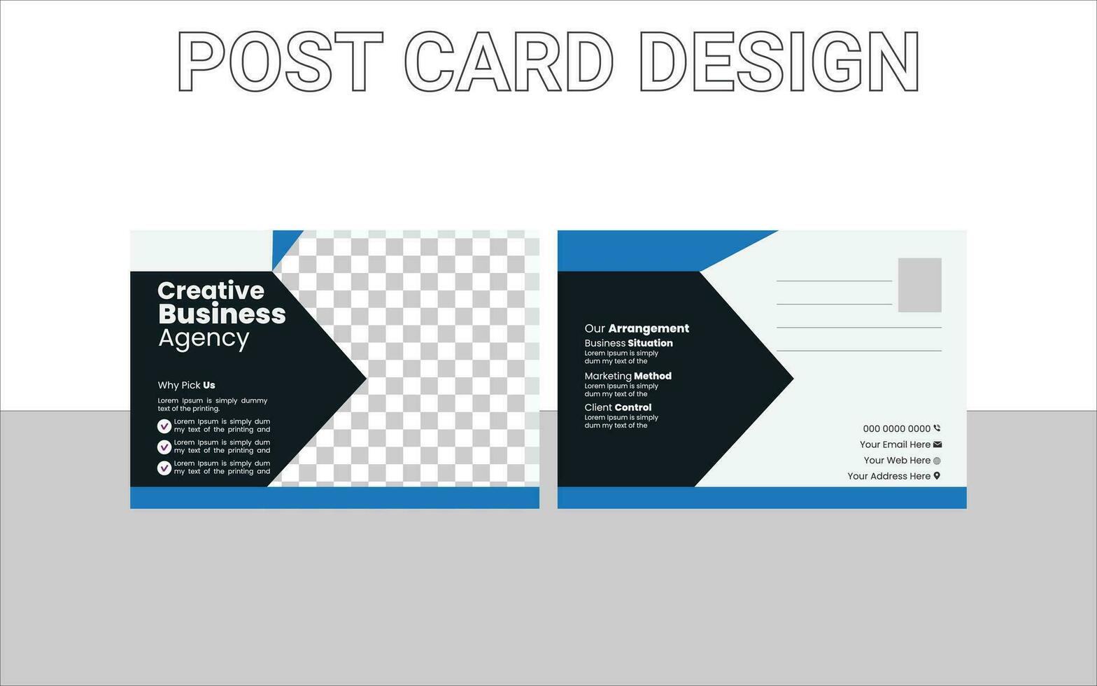 Corporate postcard design template. amazing and modern postcard design. stylish corporate postcard design bundle vector