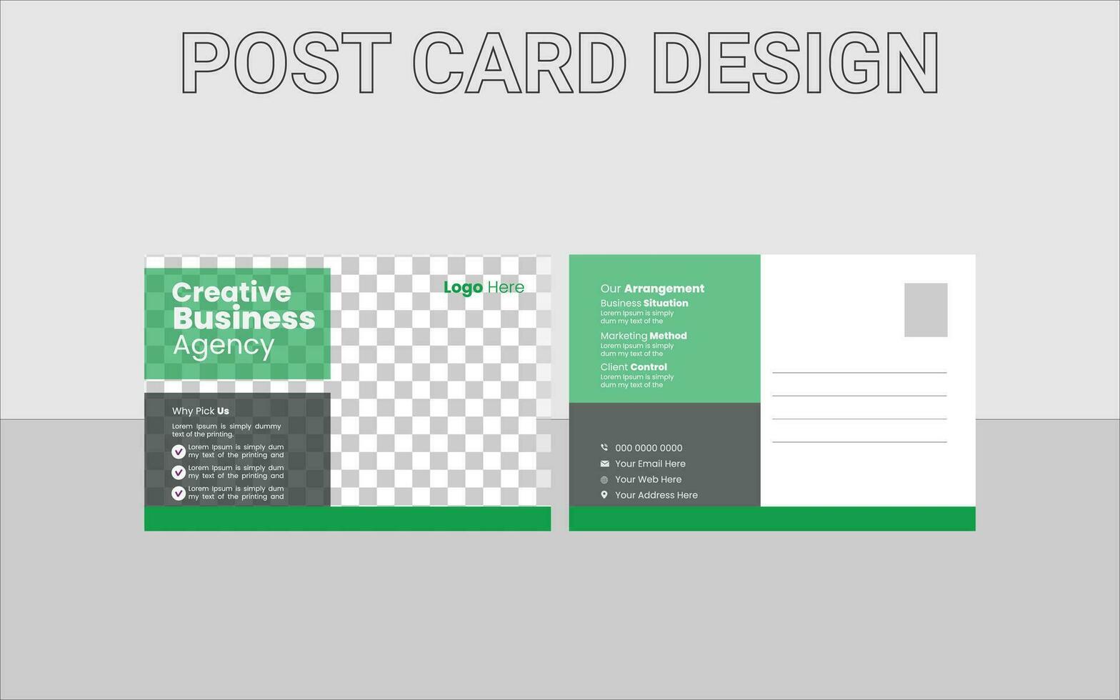 Corporate postcard design template. amazing and modern postcard design. stylish corporate postcard design bundle vector