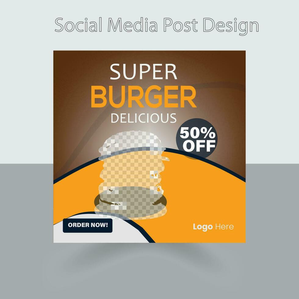 Fast food restaurant business marketing social media post or web banner template design with abstract background, logo and icon. Fresh pizza, burger, pasta vector