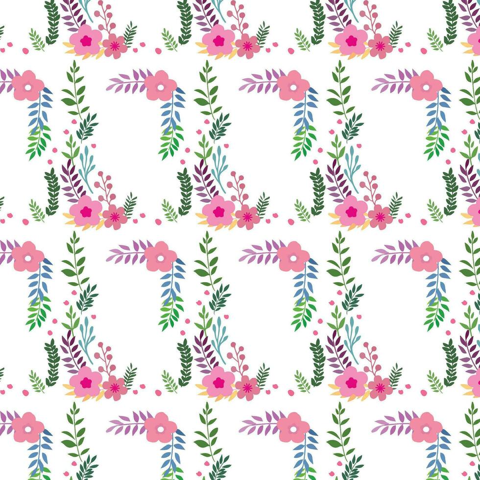Vector illustration of a seamless floral pattern with cute birds in spring for Wedding, anniversary, birthday and party. Design for banner, poster, card, invitation and scrapbook