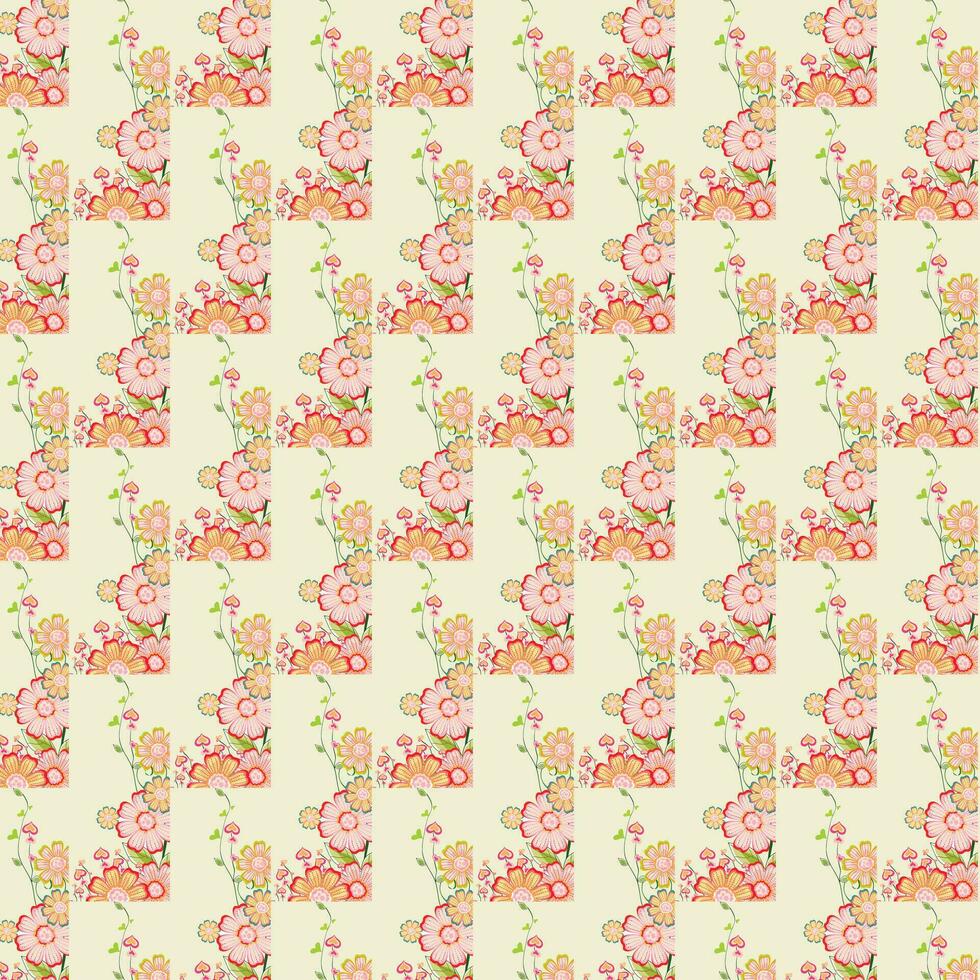 Vector white and blue seamless roses pattern in retro style with trailing vines and large flowers suitable for fabric or interior design