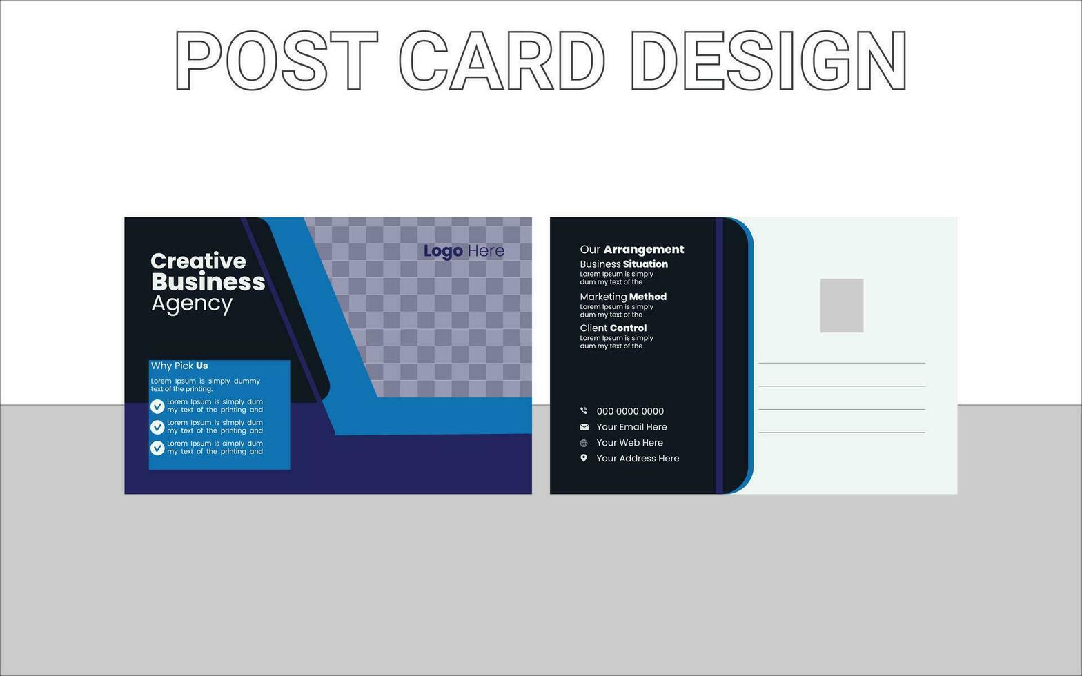 Corporate postcard design template. amazing and modern postcard design. stylish corporate postcard design bundle vector