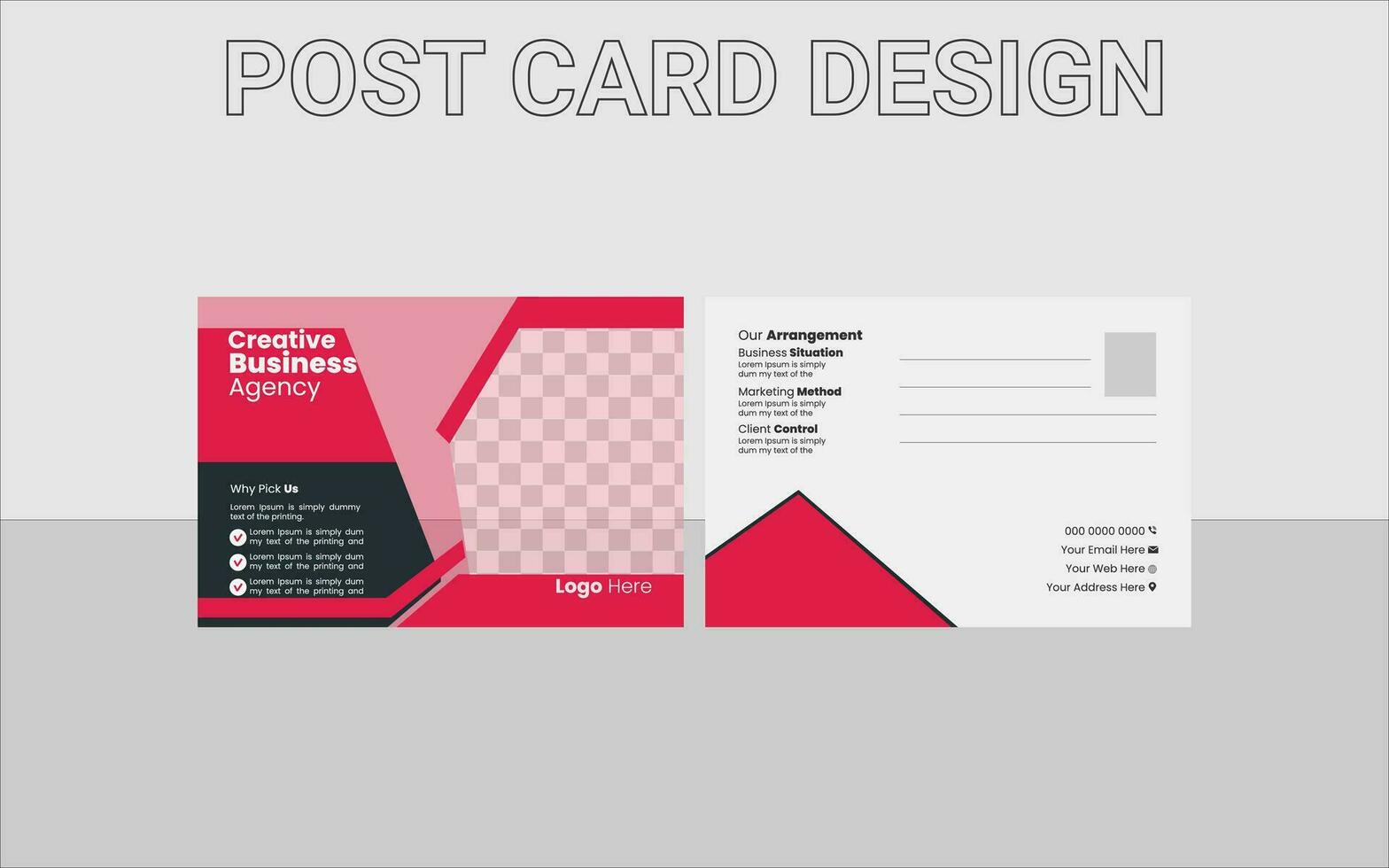 Corporate postcard design template. amazing and modern postcard design. stylish corporate postcard design bundle vector