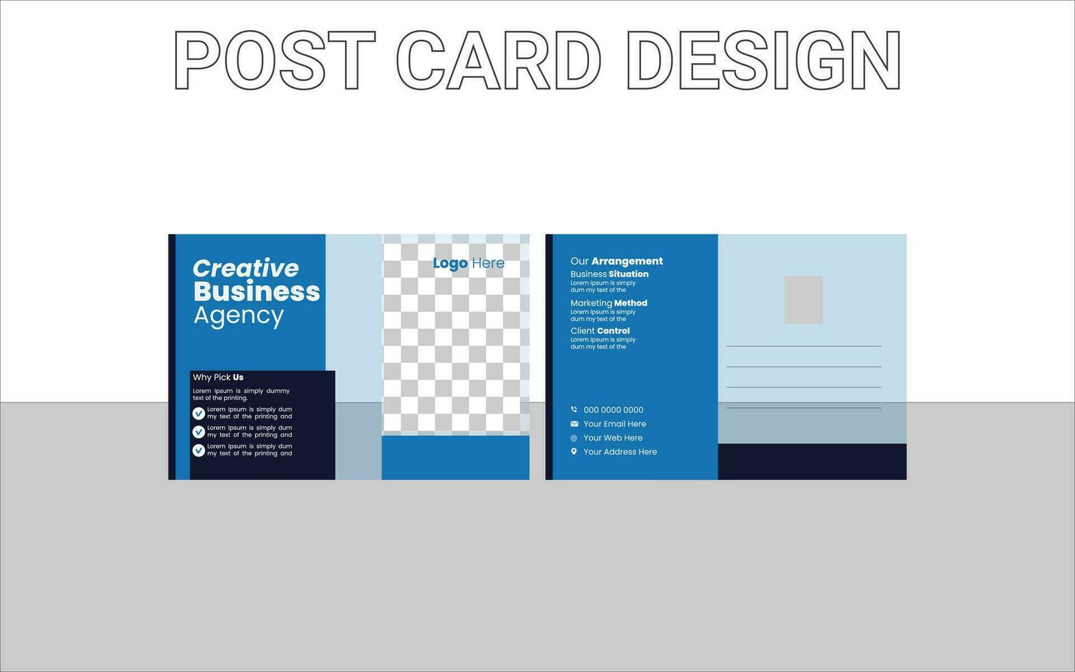 Corporate postcard design template. amazing and modern postcard design. stylish corporate postcard design bundle vector