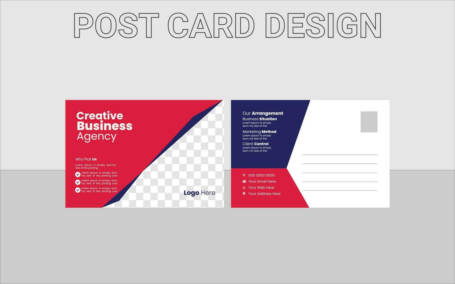 Corporate postcard design template. amazing and modern postcard design. stylish corporate postcard design bundle vector