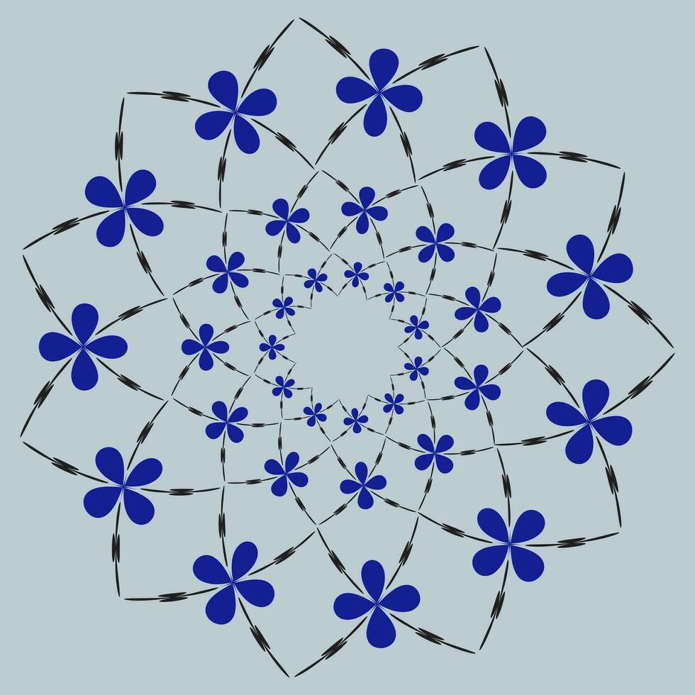 seamless floral pattern with colorful wild flowers on mirror reflecting blue sky vector