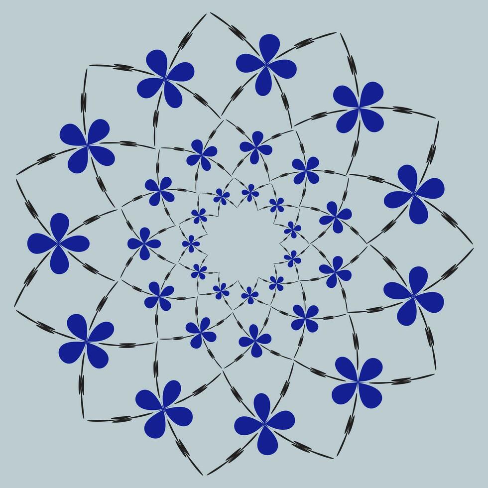 sin costura floral modelo con vistoso salvaje flores en espejo reflejando azul cielo vector