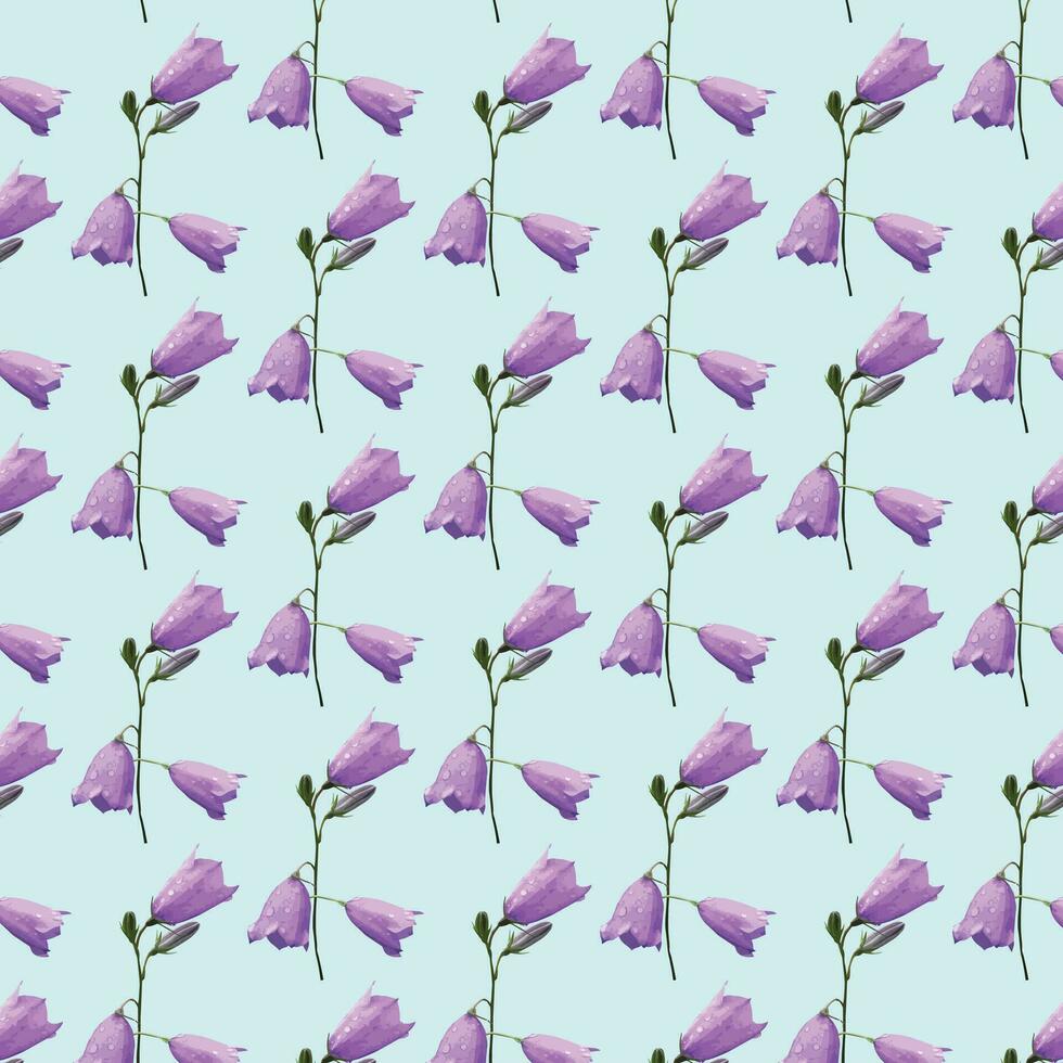 Vector white and blue seamless roses pattern in retro style with trailing vines and large flowers suitable for fabric or interior design