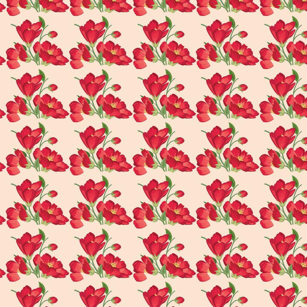 Vector white and blue seamless roses pattern in retro style with trailing vines and large flowers suitable for fabric or interior design
