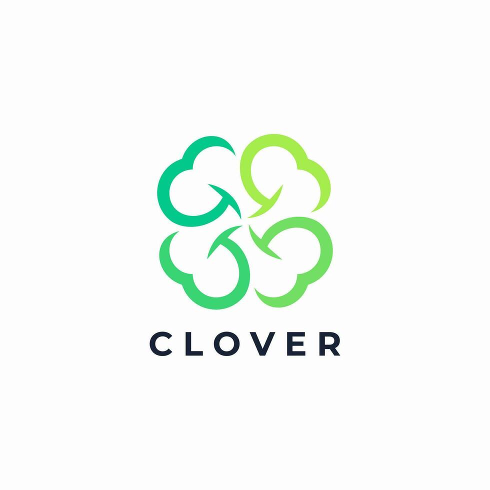 abstract clover leaf logo design vector