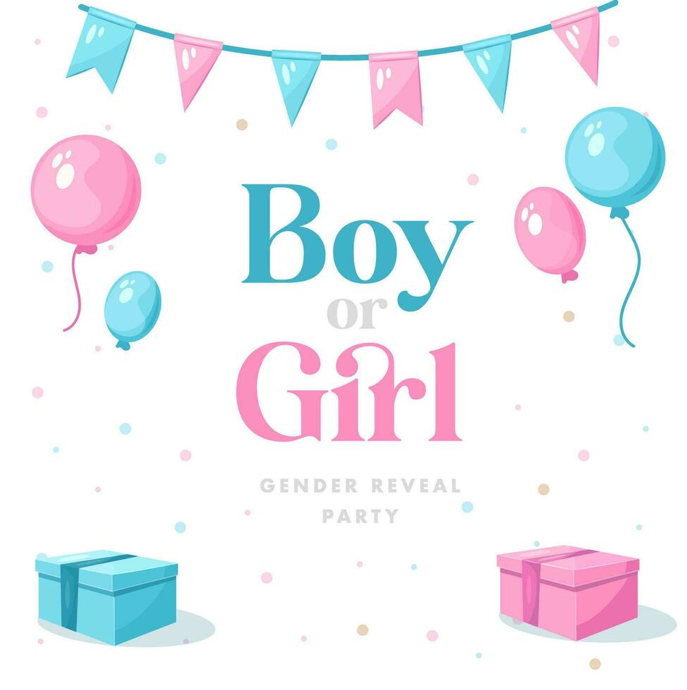 Gender reveal party invitation card vector