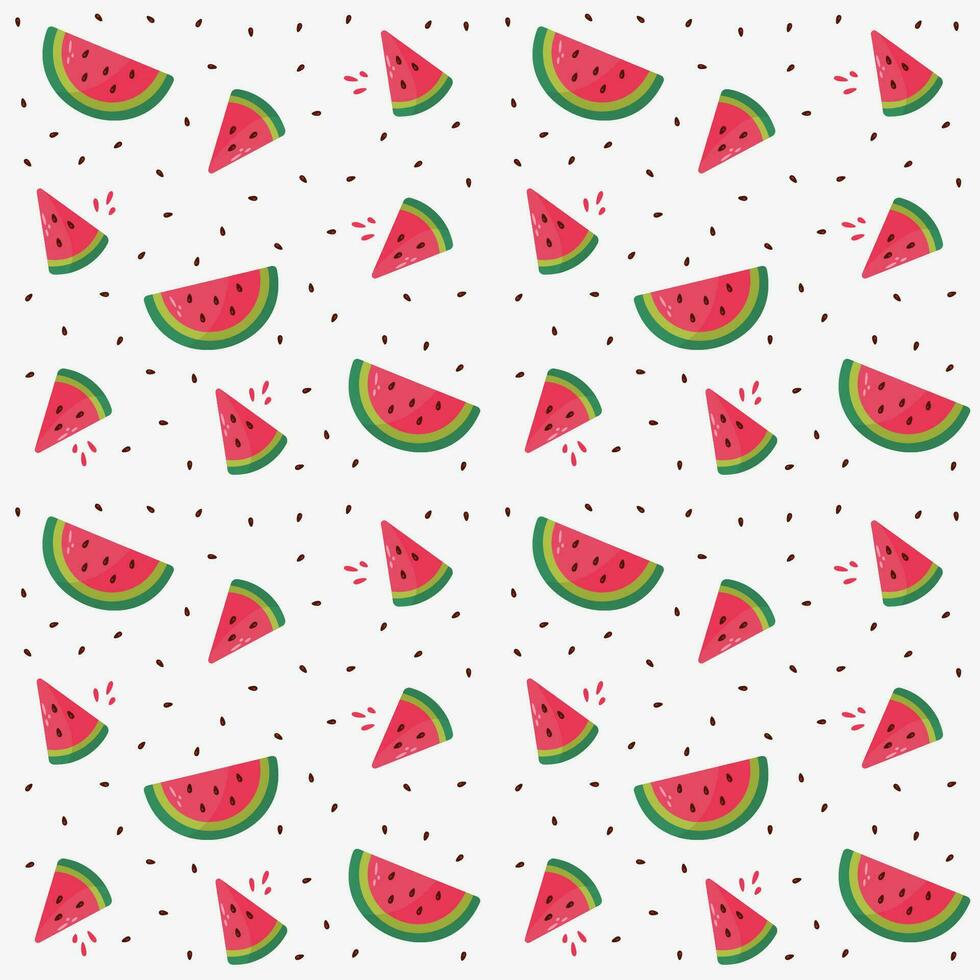 Seamless pattern with watermelon and seeds vector