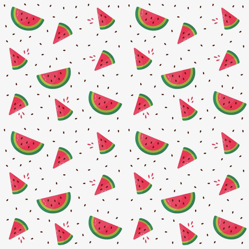 Seamless pattern with watermelon and seeds vector