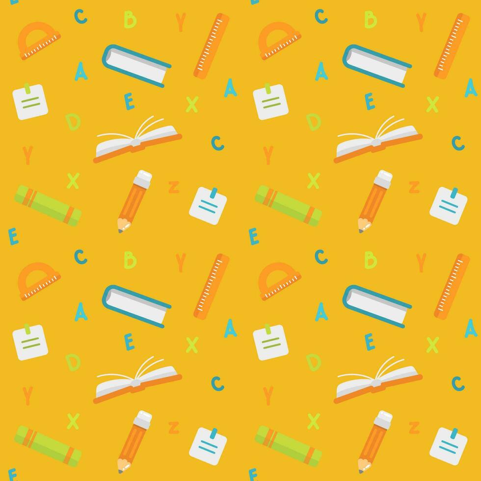 Back to school seamless pattern vector