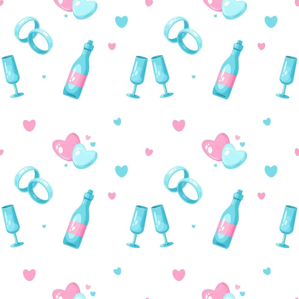 Wedding seamless pattern vector