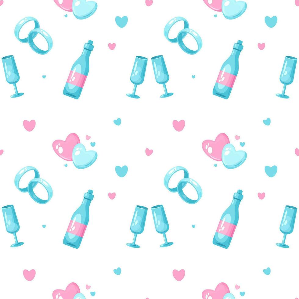 Wedding seamless pattern vector