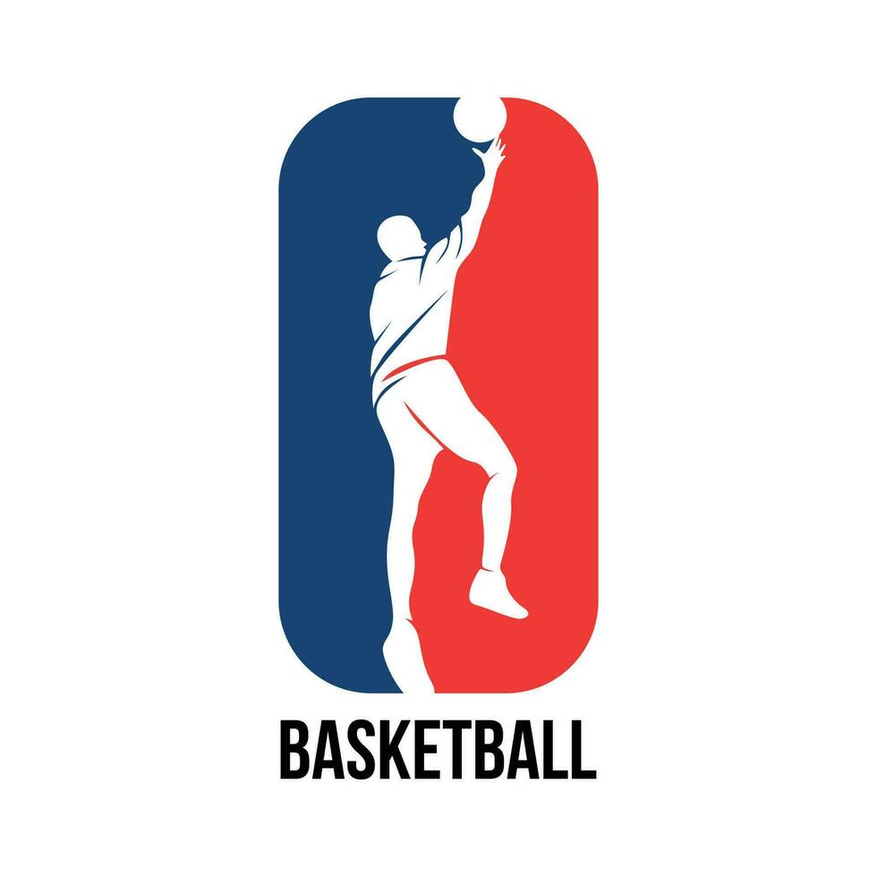 simple modern basketball player logo vector template