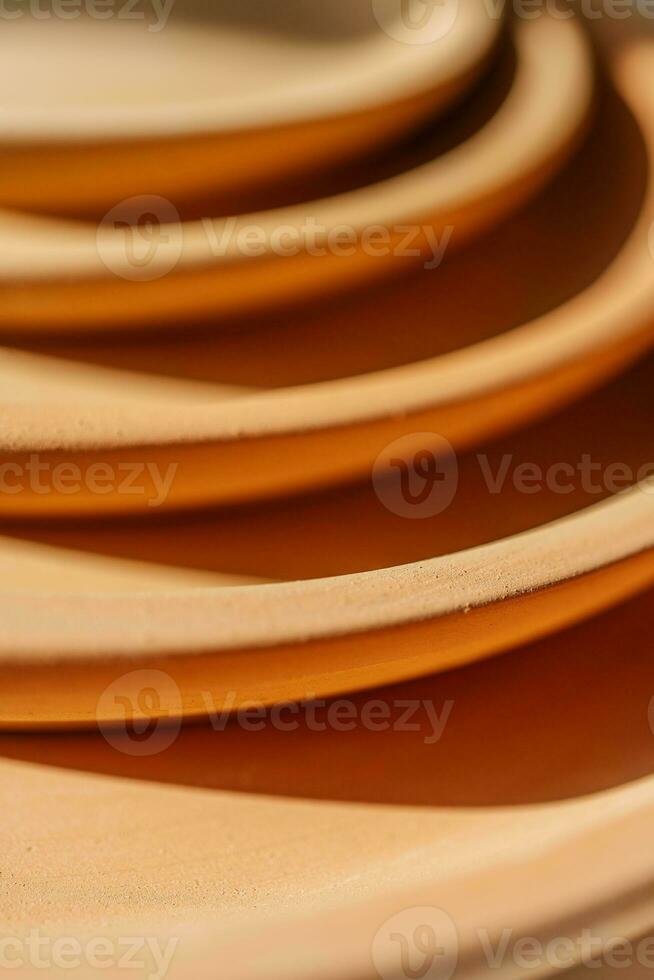 Abstract background and texture of terracotta plates. photo