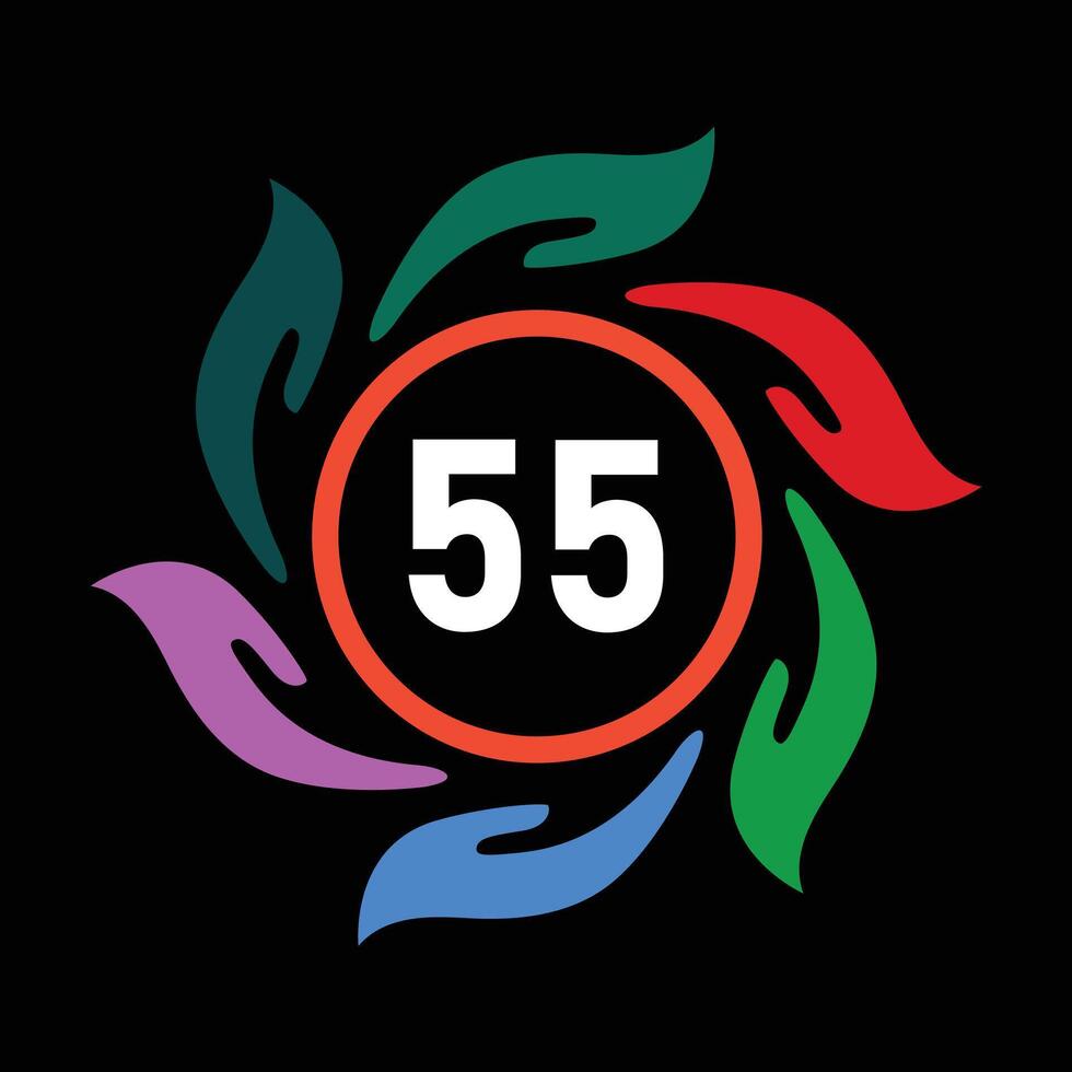 Circle number 55 logo vector 25688582 Vector Art at Vecteezy
