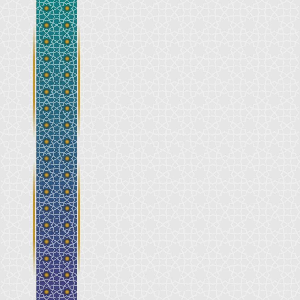 Golden blue Islamic background with border geometric pattern vector
