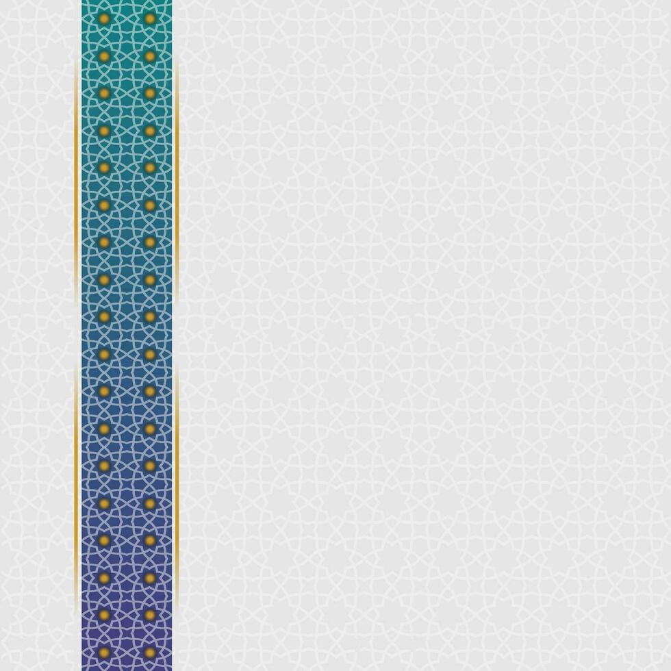 Golden blue Islamic background with border geometric pattern vector