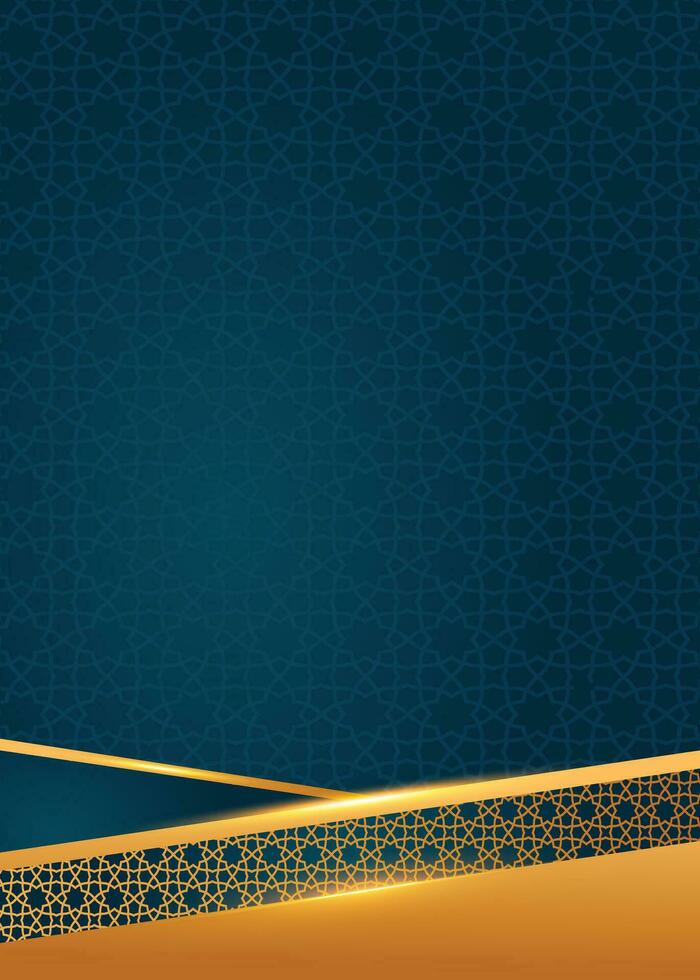 Golden background with geometric pattern Islamic background for book cover vector