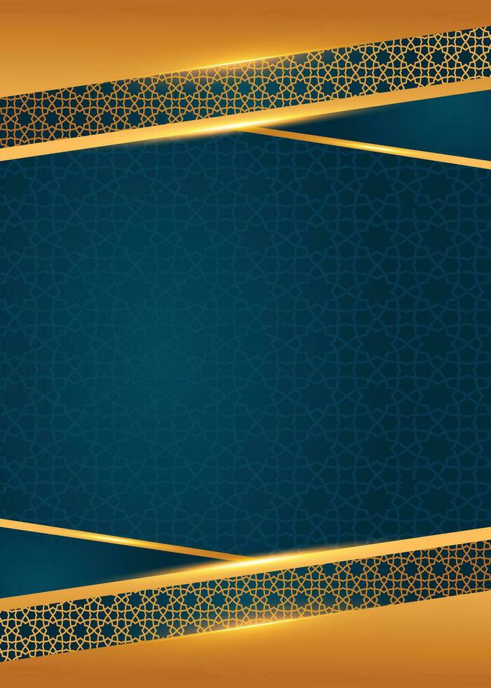 Golden background with geometric pattern Islamic background for book cover vector