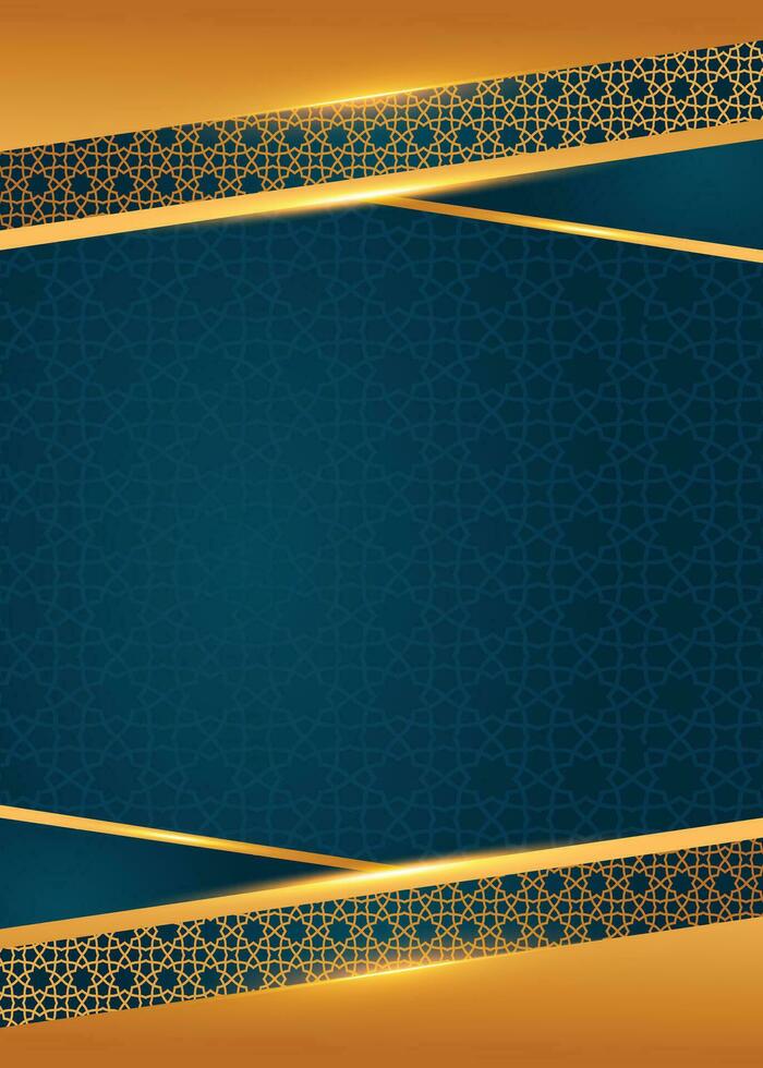 Golden background with geometric pattern Islamic background for book cover vector